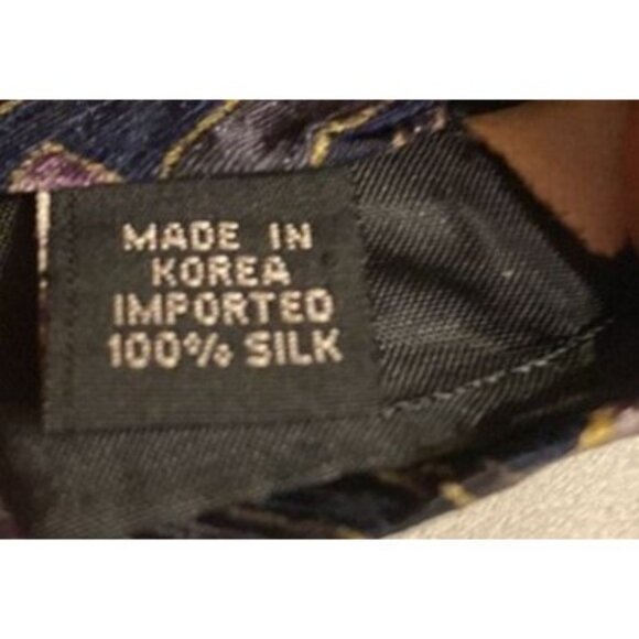 Oscar De La Renta Abstract Geometric Silk Necktie Luxury Designer Menswear Acces - Picture 4 of 5